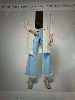 Objects without Meaning indie brand light wash fringe hem jeans size 27. Rare.